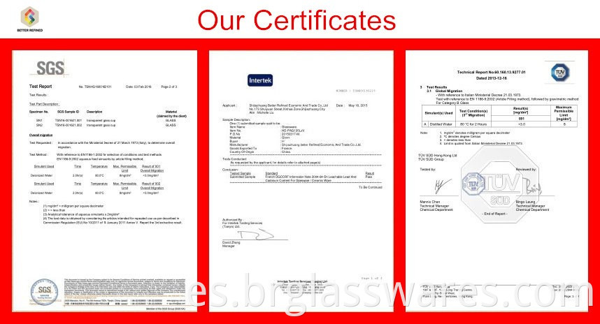 our certificate for Glass Guitar Shaped Decorative glassware